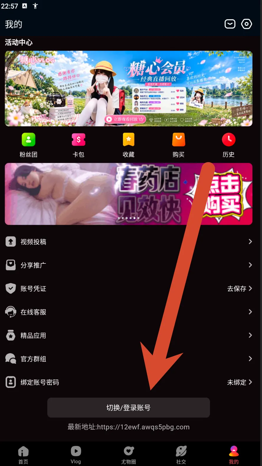 糖心Vlog设置与登录入口界面示例